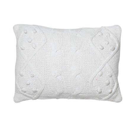 DARE2DECOR 14 x 20 in. French Knot White Cushion Pillow DA2675963